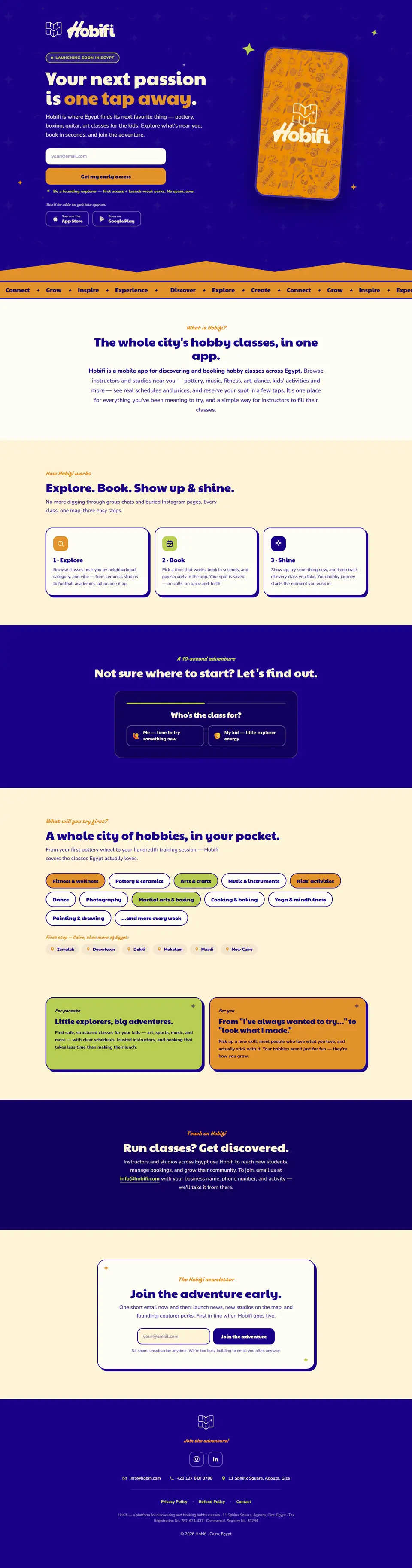 Hobifi full homepage