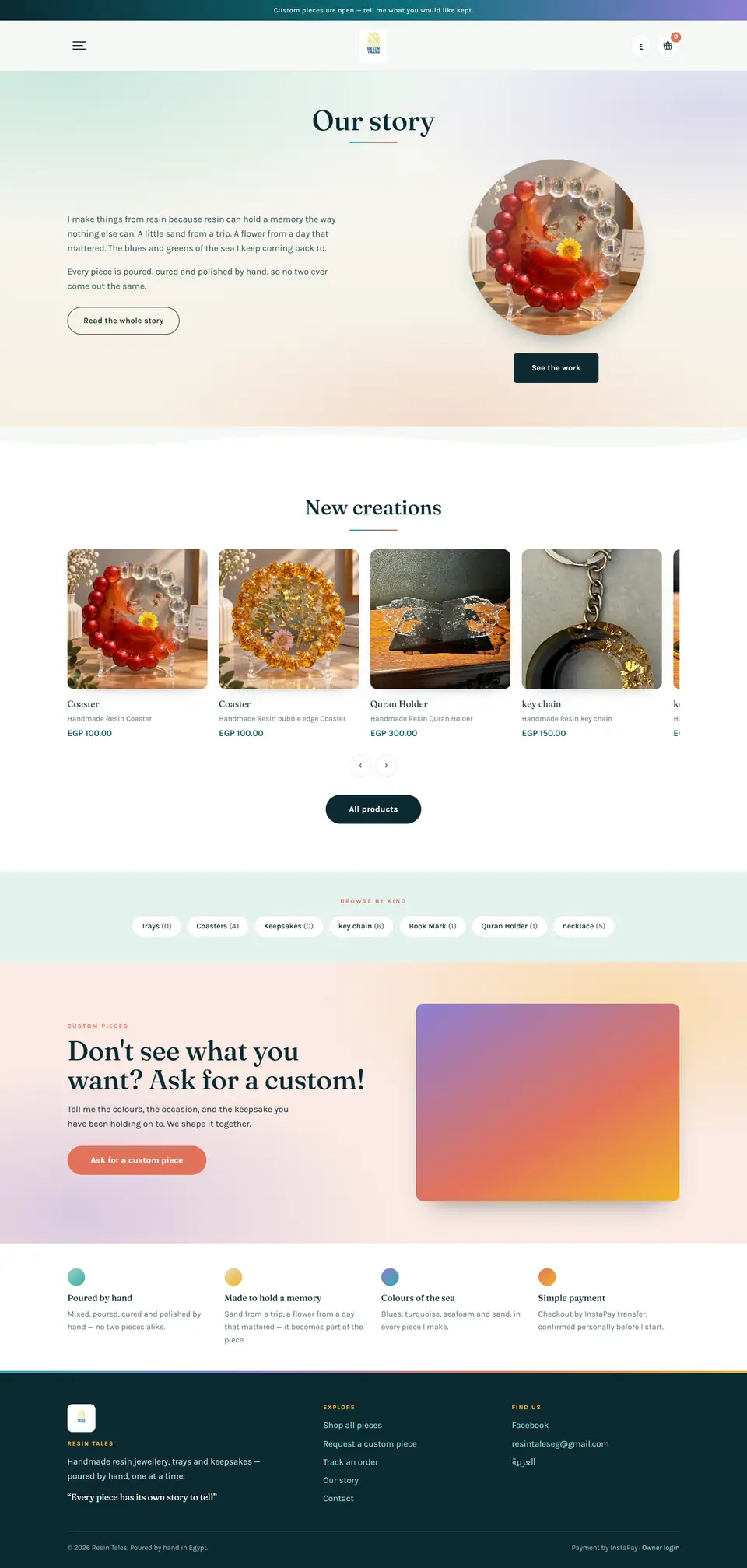 Resin Tales full homepage