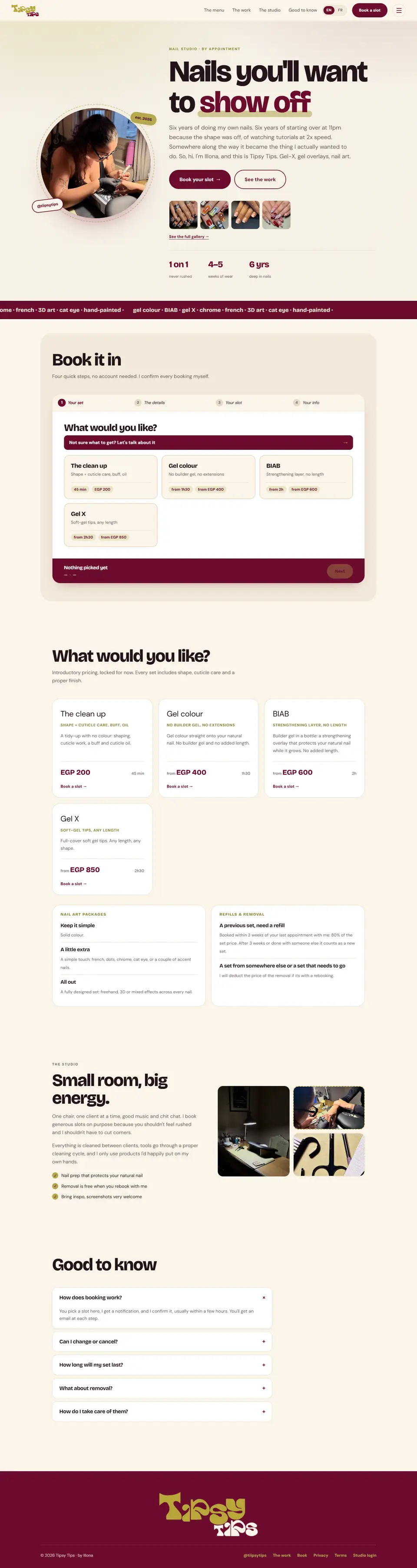 Tipsy Tips full homepage